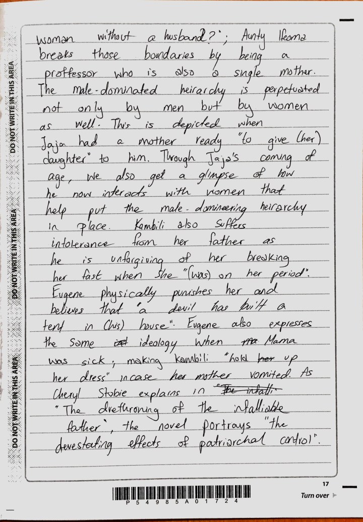 Purple Hibiscus - Suffering Essay (4)