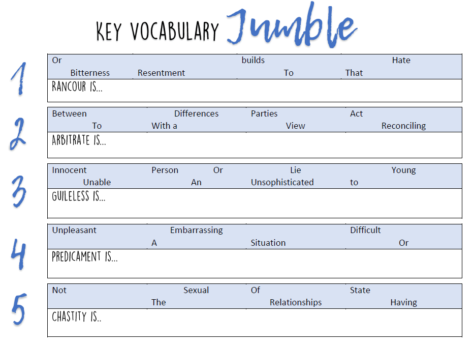 ROJO - Vocab Jumble